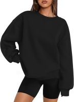 Womens Sweatshirt Long Sleeve Color Block Fleece Hoodies Fall Casual Crewneck Pullover Tunic Tops