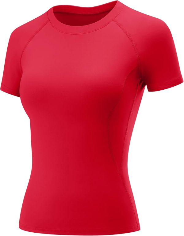 Womens Workout Tops Short Sleeve Raglan Athletic Shirts Yoga Gym Crewneck Quick Dry Tshirts