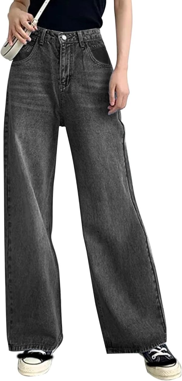 Women Wide Leg Jeans High Waist Baggy Jeans for Women Loose Boyfriends Jeans Denim Pants 90s