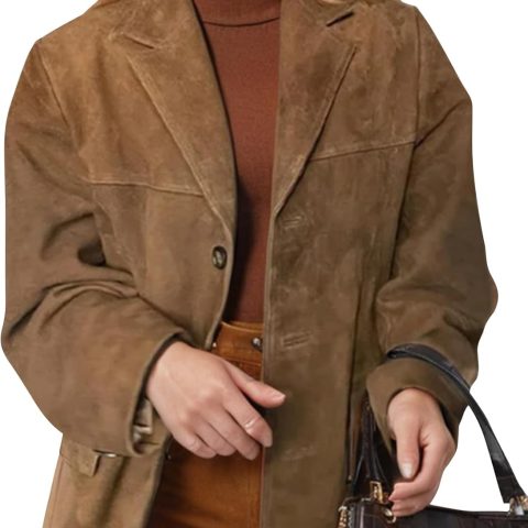 Women's Suede Jacket Old Money Aesthetic Faux Leather Coat Fall Fashion Trendy Outerwear