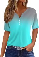 Summer Tops for Women  Vacation Trendy V Neck Boho Short Sleeve Shirts Casual Loose Comfy Tunics