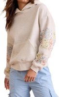 Cute Hoodies for Teen Girls Floral Embroidered Patchwork Hoodie Oversized Pullover Sweatshirt Preppy Streetwear