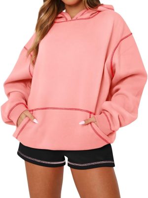 Womens Hoodies Long Sleeve Tops Fleece Sweatshirts Fall Fashion Pullover Sweaters With Pocket Winter Clothes