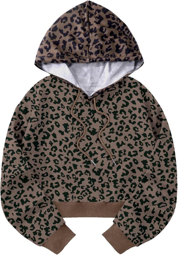 Women Graphic Hoodies Cropped Hoodie Pullover Long Sleeve Sweatshirt