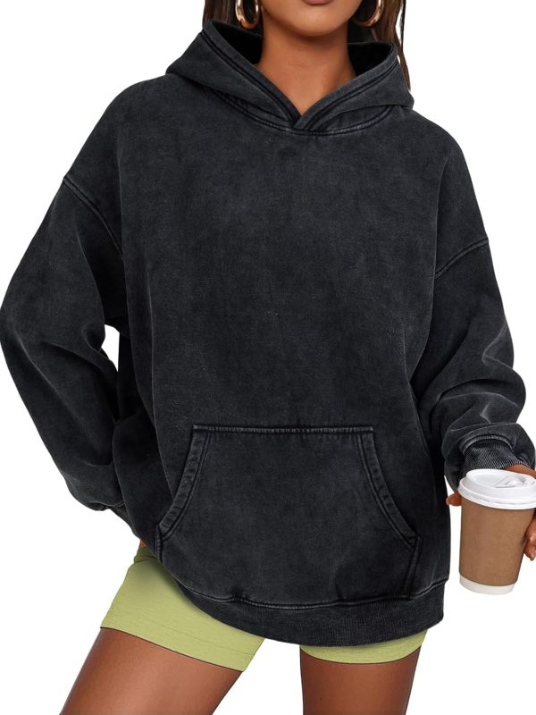 Oversized Hoodies for Women Teen Girl Winter Sweatshirt Cute Acid Wash Pullover