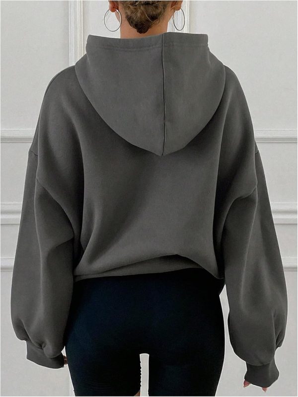 Oversized Hoodies for Women Bow Print Hooded Sweatshirt Drop Shoulder Long Sleeve Loose Pullover Top