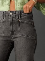 Womens Wide Leg Jeans High Waisted Stretchy Buttoned Denim Pants Trendy  with Pocket