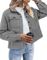 Flannels for Women Cropped Shacket Jacket Fashion Plaid Button Down Shirt  Fall Coat Tops